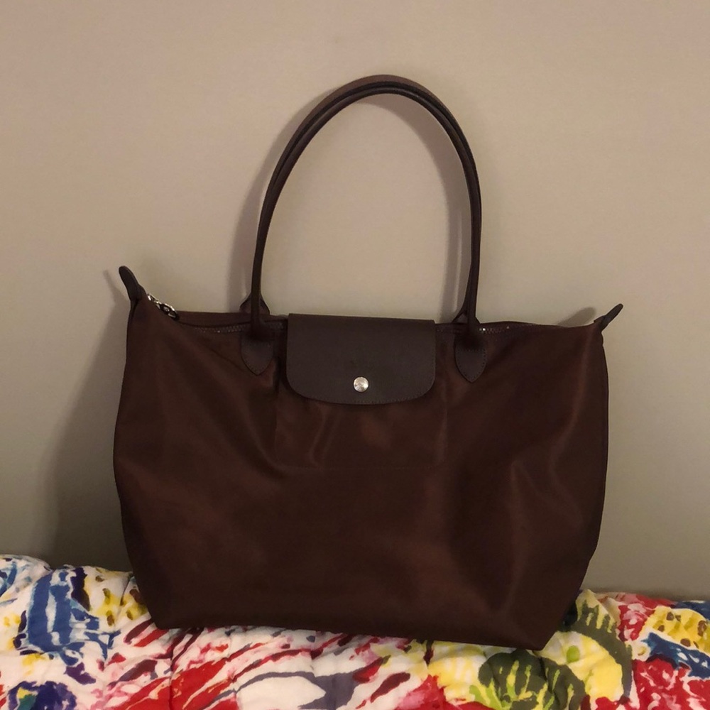 Longchamp Large Le Pliage Neo Brown Tote
